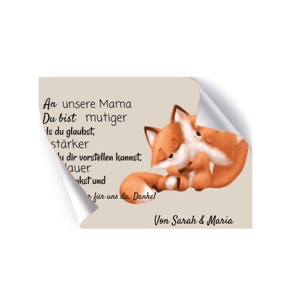 Poster Muttertag Tiere Umarmung